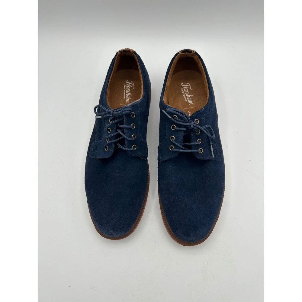 Florsheim Oxford Shoes Mens 7 Blue Suede Plain Toe Comfortech Derby Casual